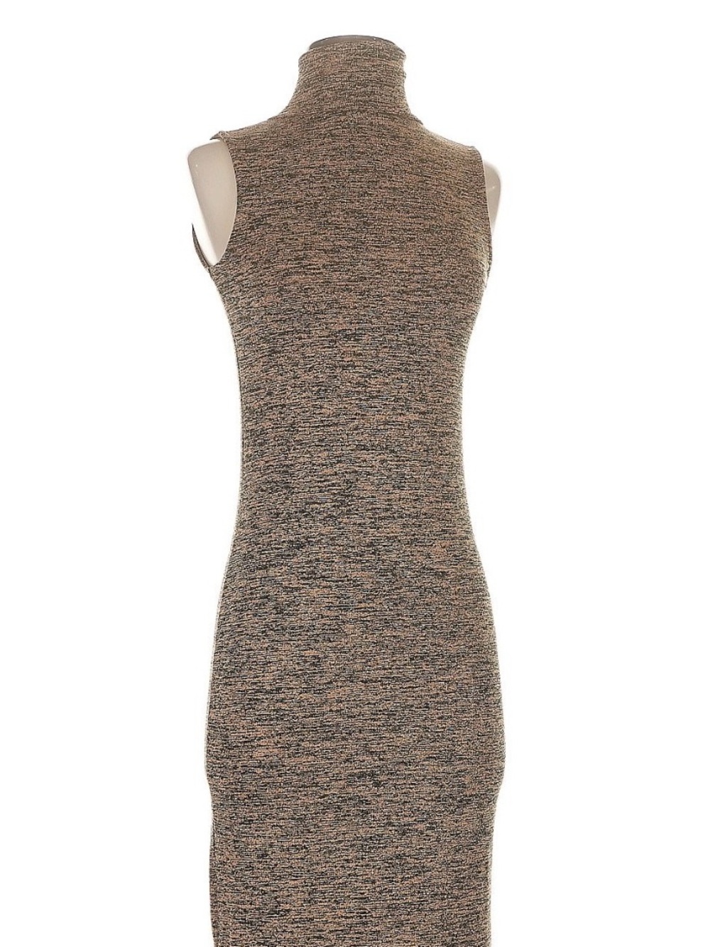 French Connection Sleeveless Turtleneck Maxi Dress - Heathered Brown/Black